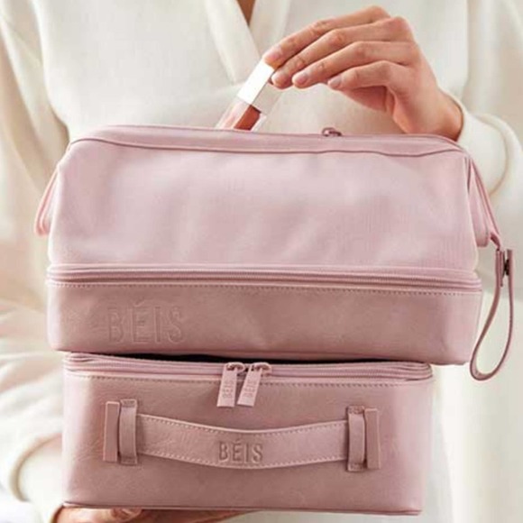BEIS Bags Beis Dopp Kit Atlas Pink Cosmetic Bag Travel Makeup